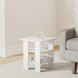 White 3 Tier Bedside Table Wooden Side End Table Storage Shelf Bedroom Living Room - thumbnail 4