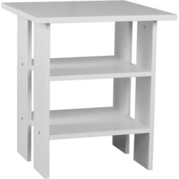 White 3 Tier Bedside Table Wooden Side End Table Storage Shelf Bedroom Living Room - thumbnail 1