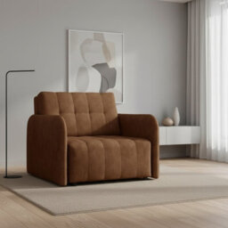 Viva Grand I Upholstered Sofa Bed Sleeping Function Wavy Spring Wooden Legs Freestanding 85 95 98 Cm Brown - thumbnail 2