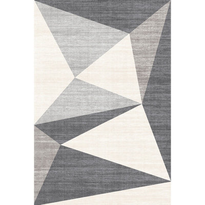 RainbowHome Modern Geo Grey Rug - Tokyo Collection 160Cm X 120Cm - image 1