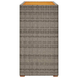 Berkfield Garden Side Table With Wooden Top Grey 100X40X75 Cm Poly Rattan - thumbnail 5