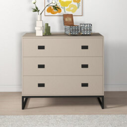 Melody Maison Large 3 Drawer Chest Of Drawers - Elle Black Stone Range - thumbnail 5