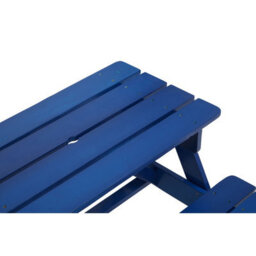 Orsina Blue Kids Picnic Bench, Outdoor Childrens Bench Picnic Table, Slanted Legs Picnic Table With Built-In Seats - thumbnail 7