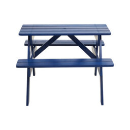 Orsina Blue Kids Picnic Bench, Outdoor Childrens Bench Picnic Table, Slanted Legs Picnic Table With Built-In Seats - thumbnail 2