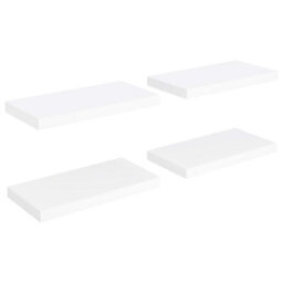 Berkfield Floating Wall Shelves 4 Pcs White 50X23X3.8 Cm Mdf - thumbnail 2