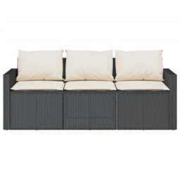 Berkfield 2 Piece Garden Dining Set With Cushions Black Poly Rattan - thumbnail 6