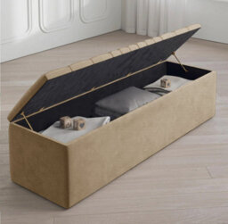 Safar 137Cm Large Ottoman Storage Box - Naples Shoes Bench - Brown Lined Upholstery Blanket Storage Box - thumbnail 2
