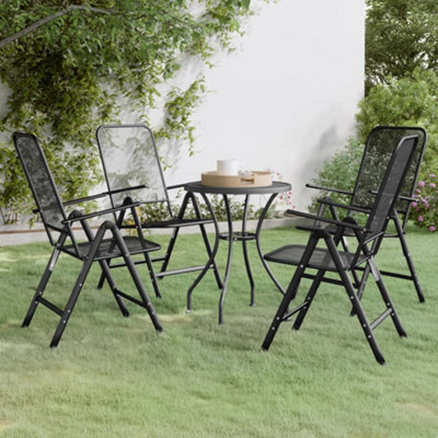 Walplus 5 Piece Garden Dining Set Expanded Metal Mesh Anthracite - image 1