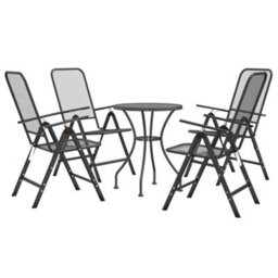 Walplus 5 Piece Garden Dining Set Expanded Metal Mesh Anthracite - thumbnail 3