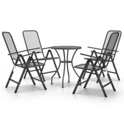 Walplus 5 Piece Garden Dining Set Expanded Metal Mesh Anthracite - thumbnail 2