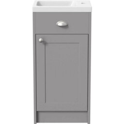 Affine 400mm Bathroom Vanity Unit Basin Sink Storage Cabinet Furniture Grey Traditional - thumbnail 6