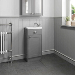 Affine 400mm Bathroom Vanity Unit Basin Sink Storage Cabinet Furniture Grey Traditional - thumbnail 4