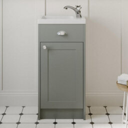 Affine 400mm Bathroom Vanity Unit Basin Sink Storage Cabinet Furniture Grey Traditional - thumbnail 1