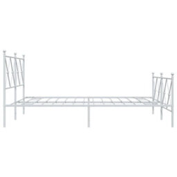 Berkfield Metal Bed Frame Without Mattress With Footboard White 150X200Cm - thumbnail 5