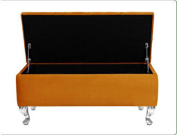 Londona 180Cm Chesterfield Ottoman Storage Bench - Plush Velvet Shoe Bench - Burnt Orange Upholstery Footstool With Storage - thumbnail 2