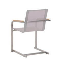 Beliani Beige 4-Pack Cantilever Garden Chairs With Stainless Steel Frame And Plywood Armrests - thumbnail 5