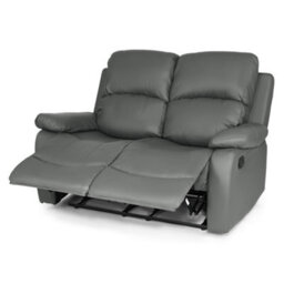 Bravich Manual Recliner Sofa Faux Leather Suite Charcoal Grey - 2 & 3 Seater - thumbnail 7