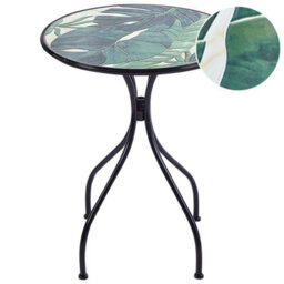 Beliani Bistro Table Cozzana 60 Cm 60 Cm Metal Black - thumbnail 1