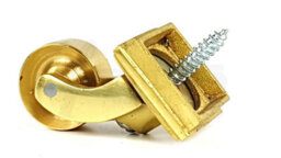 L&F 2X Brass Castor & Square25mm Screw In Castor  Furniture Beds Sofas Chairs Stools - thumbnail 3
