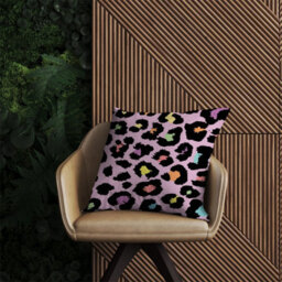 Warren Reed Designer Pink Leopard Print Outdoor Cushion 45Cm X 45Cm - thumbnail 2