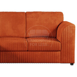 Furnishings For Less UK Luxor Orange Jumbo Cord 4 Seater Corner Sofa Left Hand Facing - Full Back - thumbnail 3
