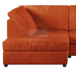 Furnishings For Less UK Luxor Orange Jumbo Cord 4 Seater Corner Sofa Left Hand Facing - Full Back - thumbnail 2