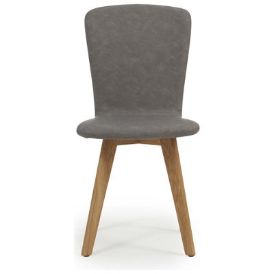 Furniture 48 Ruben Retro Faux Leather Grey Dining Chairs (Pair)