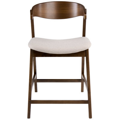 Wyld And Coco Heritage Home Retro Bar Chairs Set Of 2 Brown Beige Polyester, Rubberwood Frame, 87Cm High - image 1
