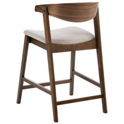 Wyld And Coco Heritage Home Retro Bar Chairs Set Of 2 Brown Beige Polyester, Rubberwood Frame, 87Cm High - thumbnail 6