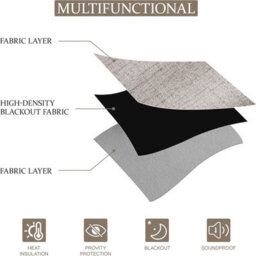 Moonlight Bedding Linen Texture 100%blackout Eyelet Curtain Pair Thermal Insulated For Summer Window Curtains (Beige,46''x54'') - thumbnail 3