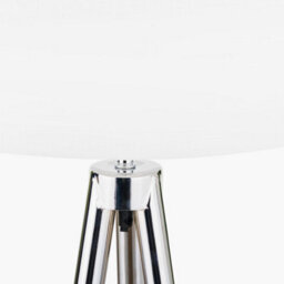 Pacific Lifestyle Silver Metal And Wood Grain Tripod Floor Lamp - thumbnail 3