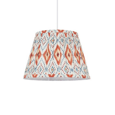 First Choice Lighting Ikat - Orange Abstract 30Cm Easy Fit Pendant Shade Or Table Lampshade - image 1