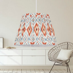 First Choice Lighting Ikat - Orange Abstract 30Cm Easy Fit Pendant Shade Or Table Lampshade - thumbnail 3