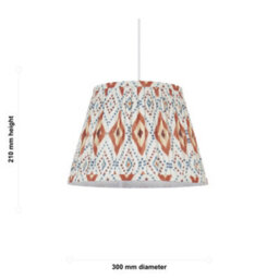 First Choice Lighting Ikat - Orange Abstract 30Cm Easy Fit Pendant Shade Or Table Lampshade - thumbnail 4
