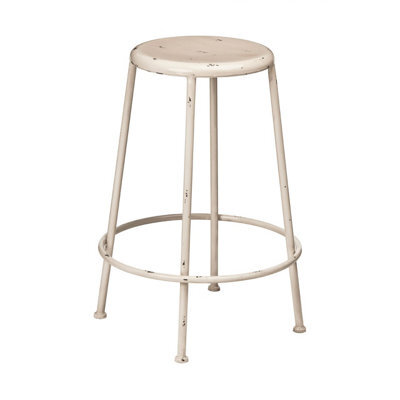 Orsina Artisan Cream Metal Round Footrest Stool - image 1