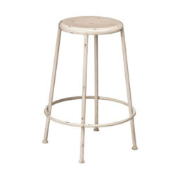 Orsina Artisan Cream Metal Round Footrest Stool - thumbnail 1