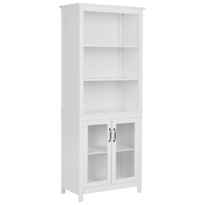 Beliani Glass Display Cabinet Lusby 75 Cm White - image 1
