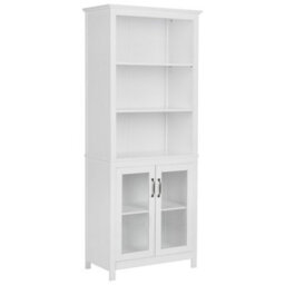 Beliani Glass Display Cabinet Lusby 75 Cm White - thumbnail 1