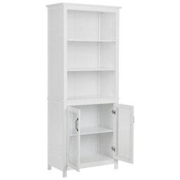 Beliani Glass Display Cabinet Lusby 75 Cm White - thumbnail 5