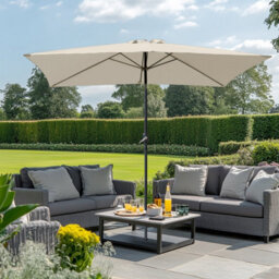 Rinse Bathrooms Outdoor Patio Garden Parasol 3X2M Sun Shade Umbrella Canopy W/crank Tilt Uv Protection Cream - thumbnail 1