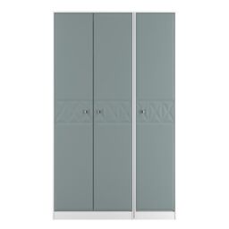 San Jose Ready Assembled Contemporary Matt Duck Egg Blue & White Tall Triple Wardrobe (H)1960mm (W)1108mm (D)530mm - thumbnail 2