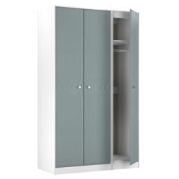 San Jose Ready Assembled Contemporary Matt Duck Egg Blue & White Tall Triple Wardrobe (H)1960mm (W)1108mm (D)530mm - thumbnail 5