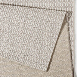 The Rugs Indoor Outdoor Coin Rug Geometric Design, Polypropylene, Durable In Cream - thumbnail 2
