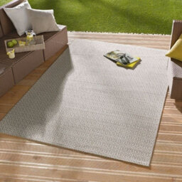 The Rugs Indoor Outdoor Coin Rug Geometric Design, Polypropylene, Durable In Cream - thumbnail 3