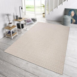 The Rugs Indoor Outdoor Coin Rug Geometric Design, Polypropylene, Durable In Cream - thumbnail 4
