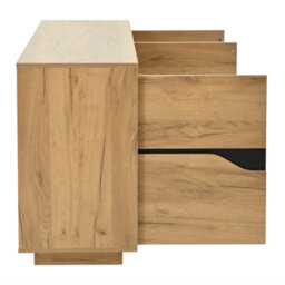 Btm Vintage Storage Cabinet, 3 Doors Sideboard, Adjustable Shelf, 140X40X70Cm, Wood - thumbnail 8