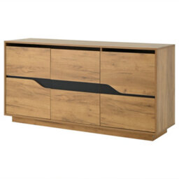 Btm Vintage Storage Cabinet, 3 Doors Sideboard, Adjustable Shelf, 140X40X70Cm, Wood - thumbnail 9