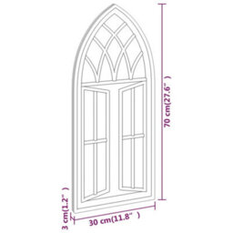 Berkfield Garden Mirror Sand 70X30 Cm Iron For Outdoor Use - thumbnail 6