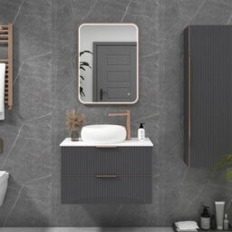 Royal Bathrooms Luxor 600 X 800mm Brushed Bronze Framed Rectangular Mirror Within Frame Led, Touch Sensor & Demister Pad - thumbnail 3