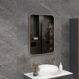 Royal Bathrooms Luxor 600 X 800mm Brushed Bronze Framed Rectangular Mirror Within Frame Led, Touch Sensor & Demister Pad - thumbnail 4
